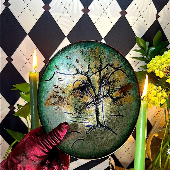 Copper Enamel Art Plate | Vibrant Hand-Fired Colors • One-of-a-Kind - Picture 11 of 13